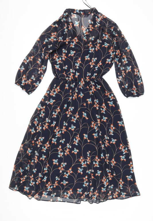 Miss Selfridge Women's Floral V-Neck Midi Dress Size 10
