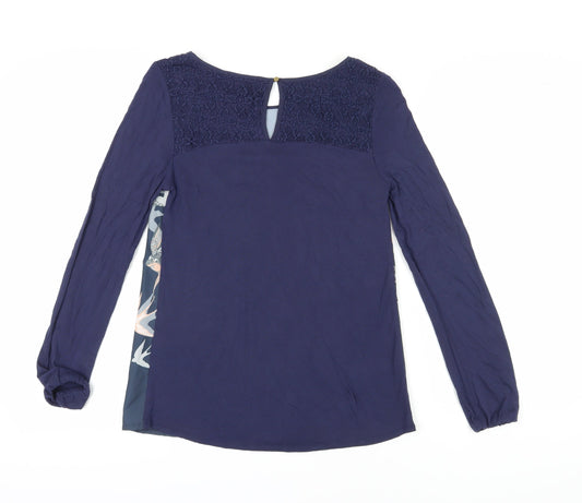 Womens UK Size S Oasis Blue Basic Blouse