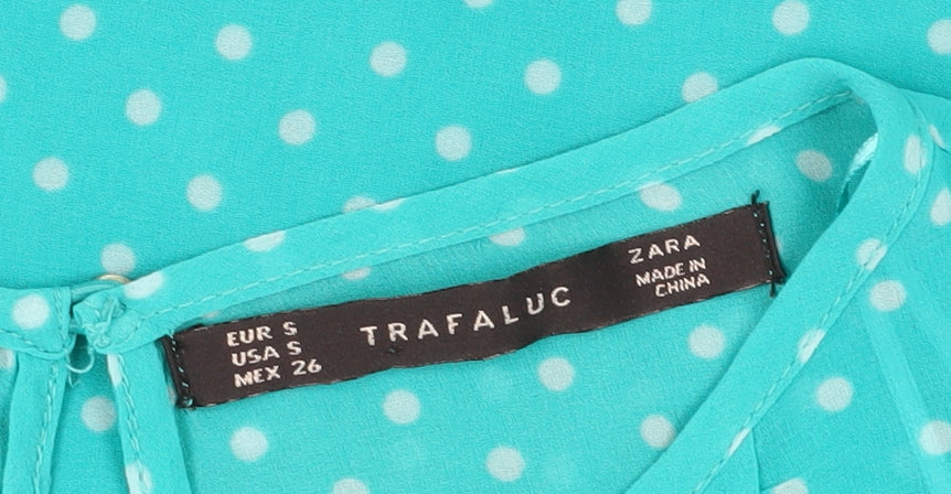 Zara Womens Blue Polka Dot Shift Dress S