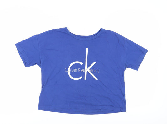 Unisex Adults UK Size M Calvin Klein Blue Basic T-Shirt