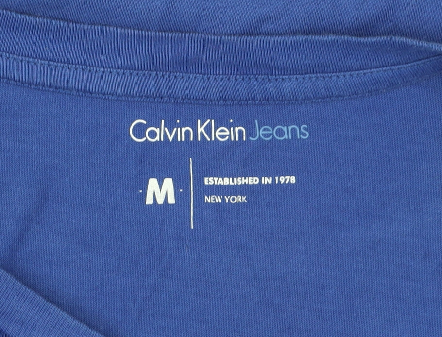 Unisex Adults UK Size M Calvin Klein Blue Basic T-Shirt