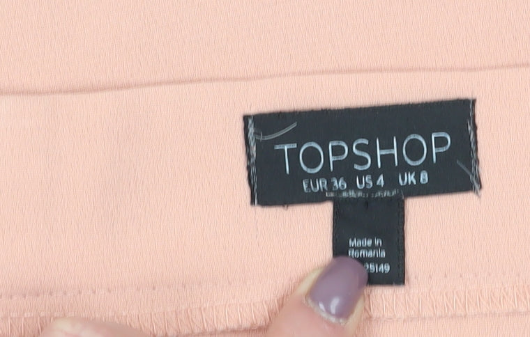 Womens UK Size 8 Topshop Beige Off the Shoulder Blouse