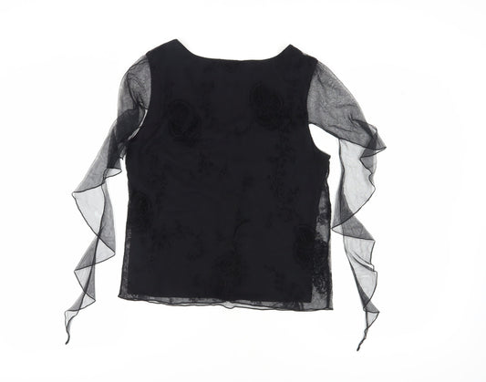 Laura Ashley Women's Black Paisley Wrap Blouse UK 18