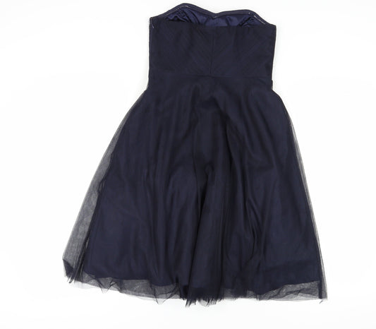 Monsoon Women's Blue A-Line Midi Formal Dress Size 8