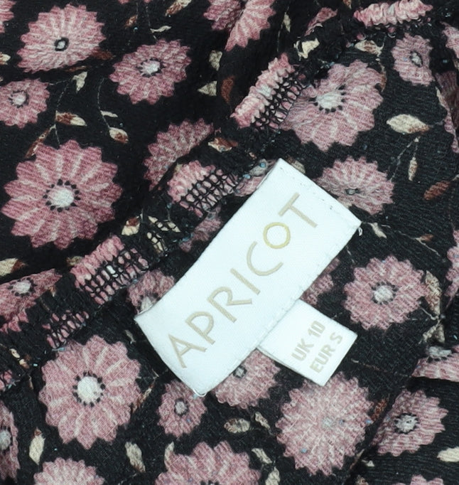 Womens UK Size 10 Apricot Black Off the Shoulder Blouse