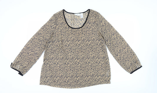 Womens UK Size 14 La Redoute Beige Basic Blouse