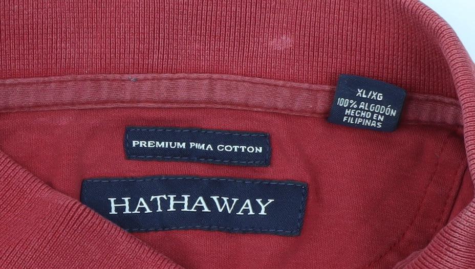 Hathaway Men's Red XL Cotton Polo Shirt