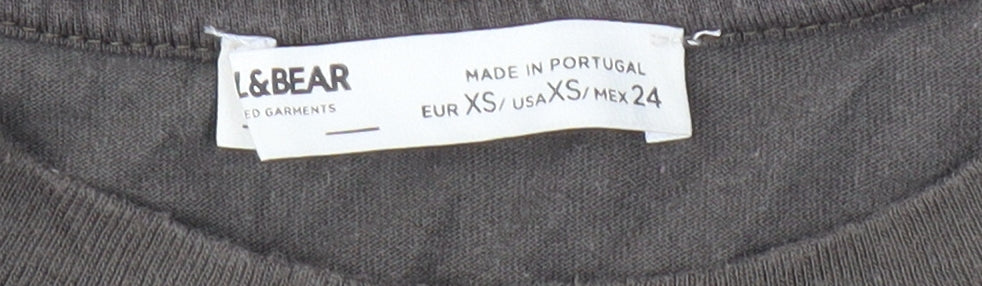 Womens UK Size XS Pull&Bear Brown Jersey T-Shirt
