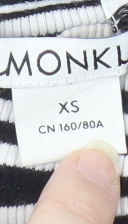 Womens UK Size XS Monki Black Jersey T-Shirt