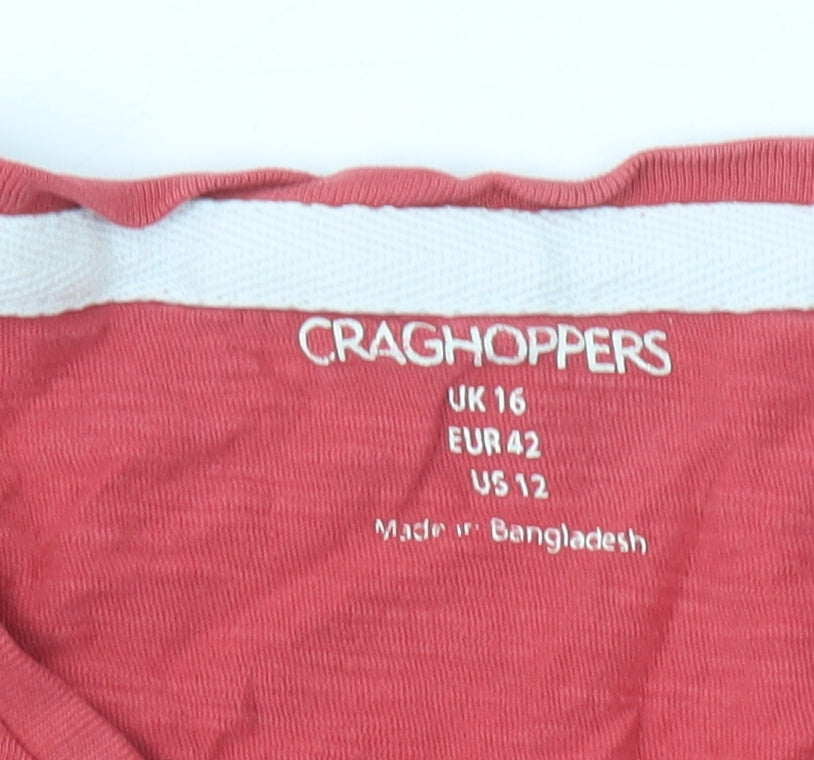 Craghoppers Red Women's T-Shirt Size 16 Casual