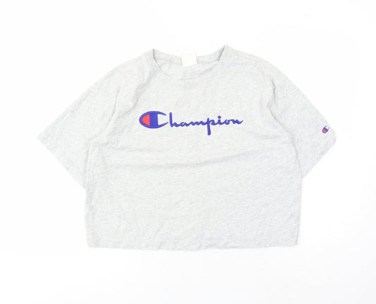 Unisex Adults UK Size XS Champion Grey Basic T-Shirt