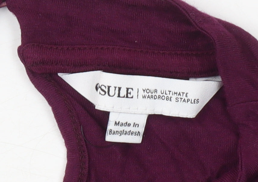 Capsule Women's Purple Short Sleeve High Neck Top