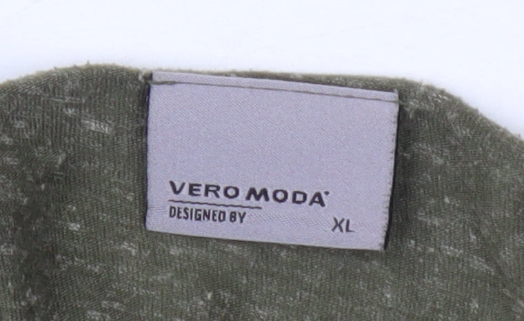 Womens UK Size XL VERO MODA Green Basic T-Shirt