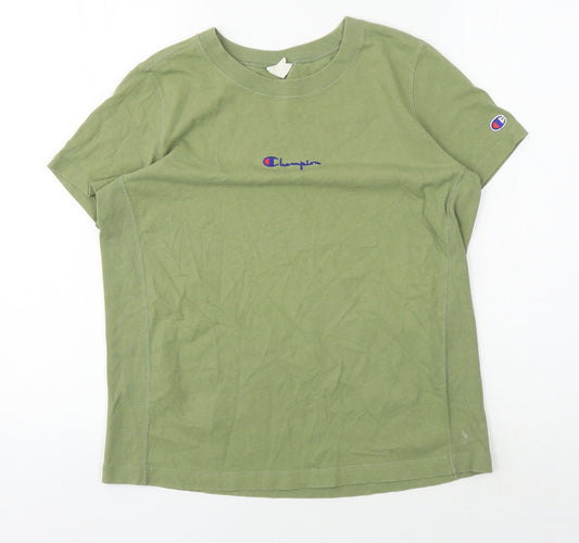 Womens UK Size S Champion Green Basic T-Shirt