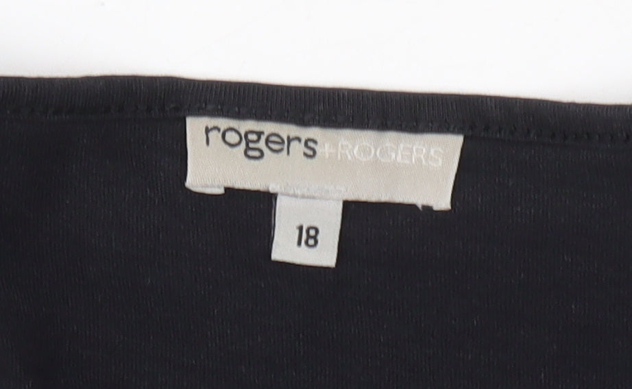 Womens UK Size 18 rogers+ROGERS Black Basic Blouse
