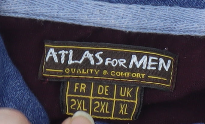 Atlas For Men Red Long Sleeve Polo Men’s 2XL