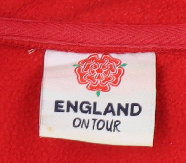 Men's Red Full Zip Basic Jacket, Size L, England Theme