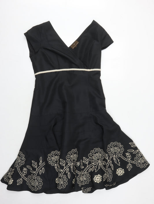 Fenn Wright Manson Women's Black Embroidered Dress, Size 12