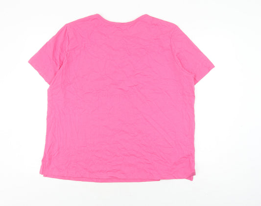 Womens UK Size XL Damart Pink Basic T-Shirt