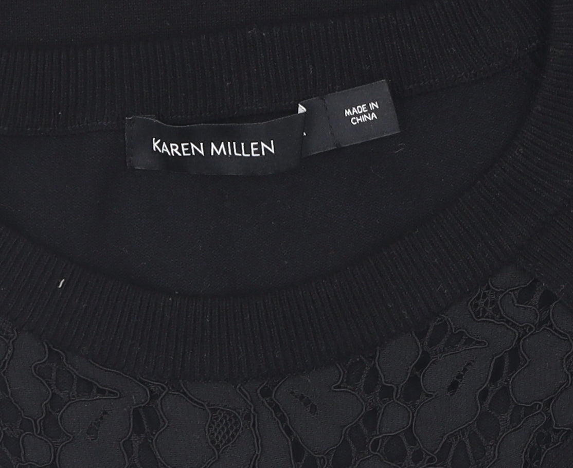 Womens UK Size M Karen Millen Black Pullover Jumper