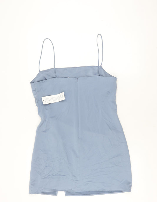 Topshop Women Blue Slip Dress Size 12 Sleeveless