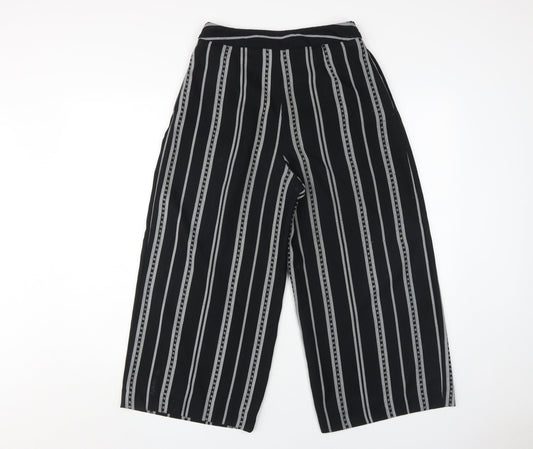 Womens UK Size 8 Topshop Relaxed Fit Wide-Leg Black Trousers