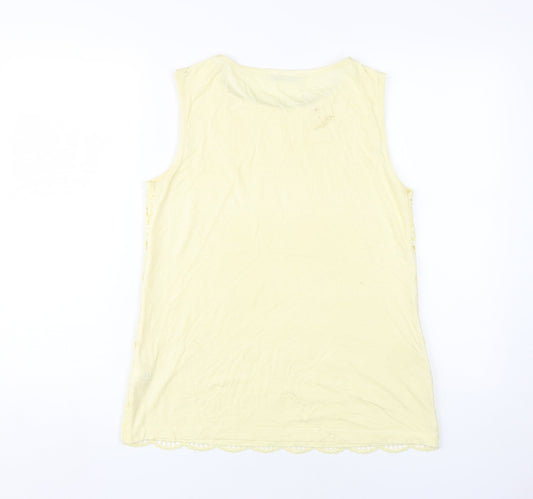 Womens UK Size 8 Oasis Yellow Basic Tank