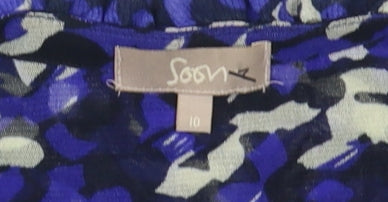 Womens UK Size 10 Soon Blue Basic Blouse
