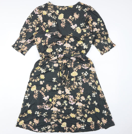 French Connection Women's Floral Wrap Dress XL Multicolour