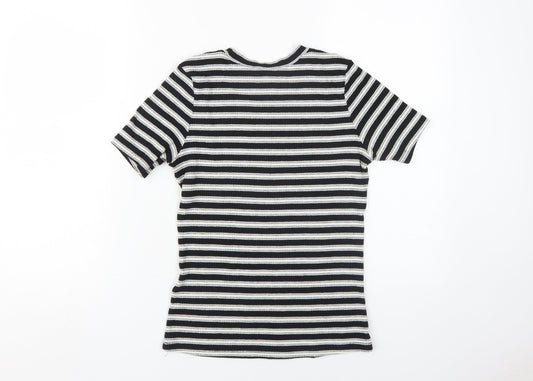 Womens UK Size S H&M Black Cropped T-Shirt