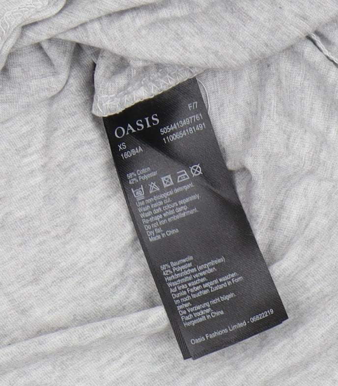 Womens UK Size XS Oasis Grey Basic T-Shirt