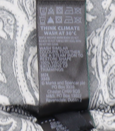 Marks and Spencer Womens Black Paisley A-Line Dress