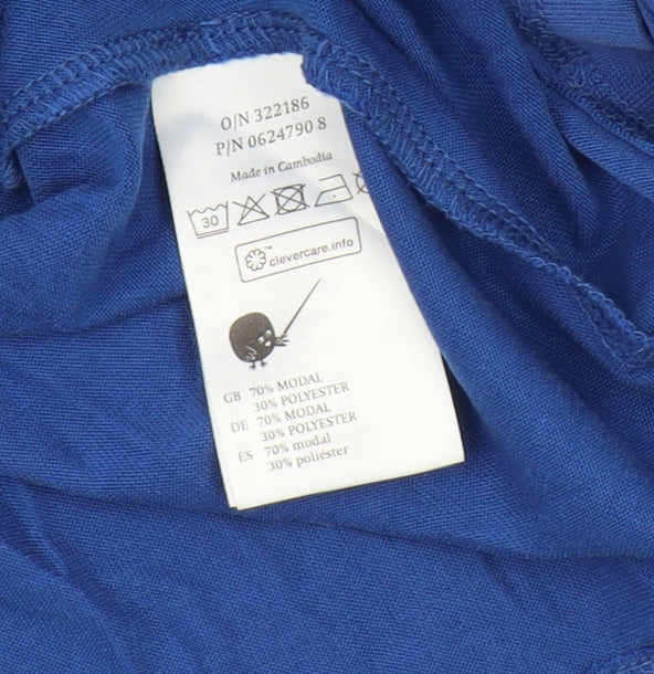 Womens UK Size M Monki Blue Basic T-Shirt