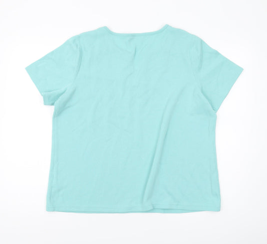 Bonmarché Women's Blue Lace Accented T-Shirt Size 20