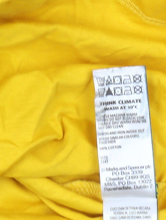 Jaeger Women's Yellow Basic T-Shirt Size 12