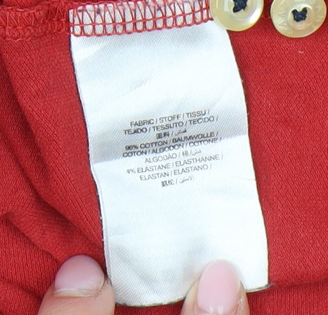 Gant Men's Red Polo Shirt L Cotton Elastane