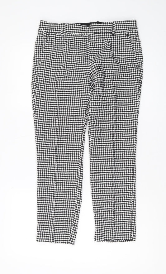 Additional front view of Zara Woman Straight Trousers XS Multicoloured