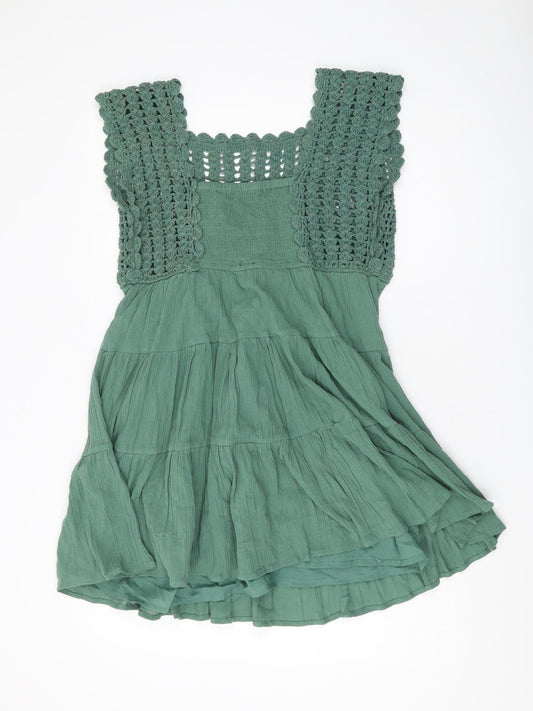 ASOS DESIGN Women's Green Short Trapeze Dress - Size 8-10
