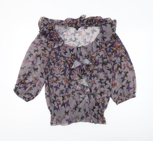 Womens UK Size 6 Ted Baker Multicoloured Ringer Blouse