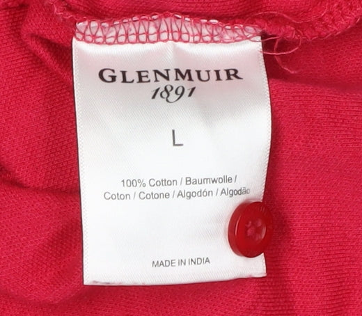 Glenmuir Men's Red Polo Shirt L Short Sleeve