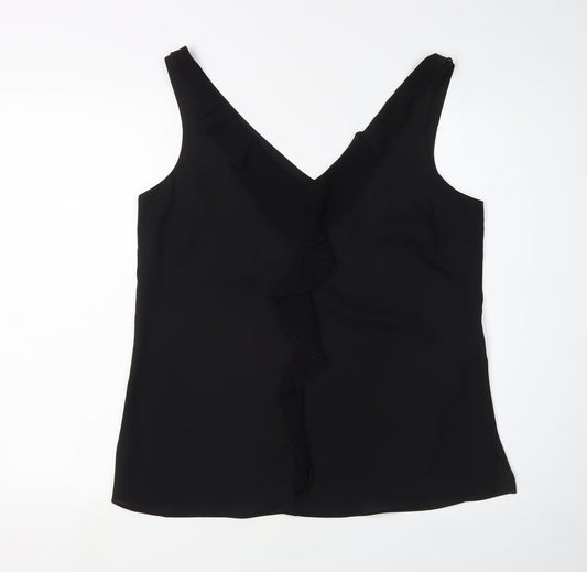 Womens UK Size 12 Wallis Black Wrap Blouse