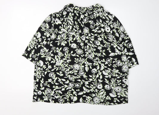 Womens UK Size 16 Marks and Spencer Black Basic Button-Up