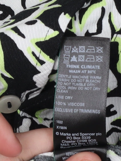 Womens UK Size 16 Marks and Spencer Black Basic Button-Up