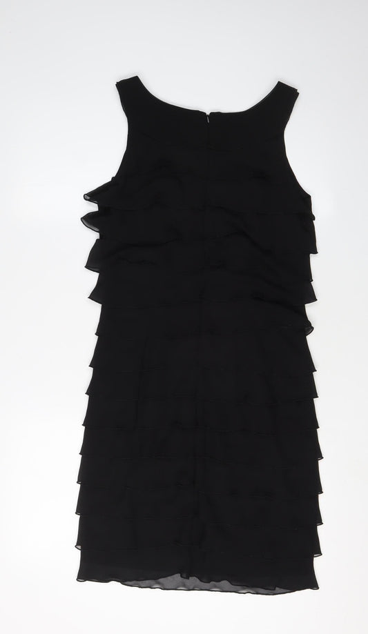Roman Women's Black Beaded Sheath Dress Size 10