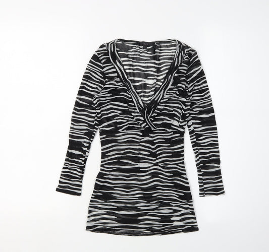 Womens UK Size 8 Coast Black Wrap Blouse