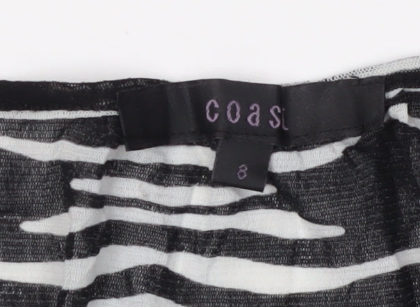 Womens UK Size 8 Coast Black Wrap Blouse