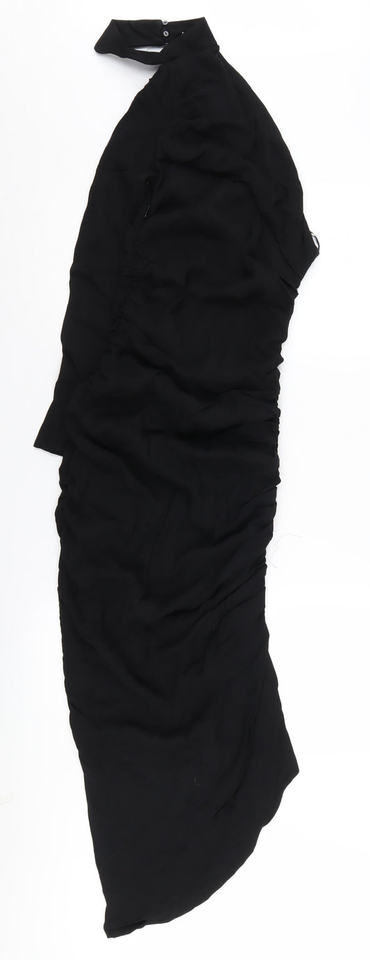 Zara Women's Black Midi Bodycon Dress Size M