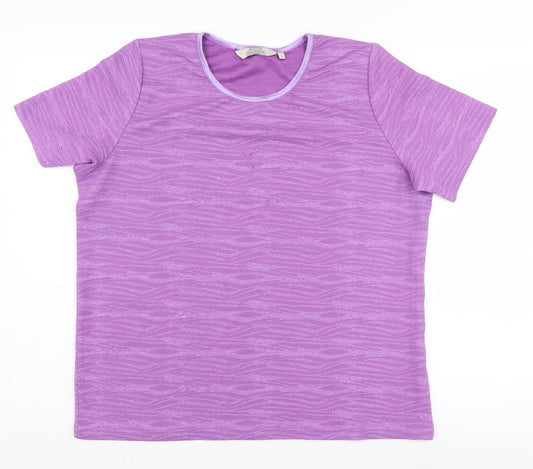 Womens UK Size L Honor Millburn Purple Basic T-Shirt