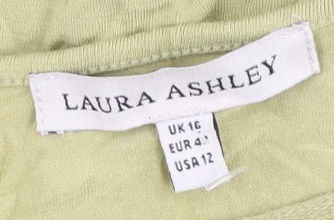 Womens UK Size 16 Laura Ashley Green Basic Blouse