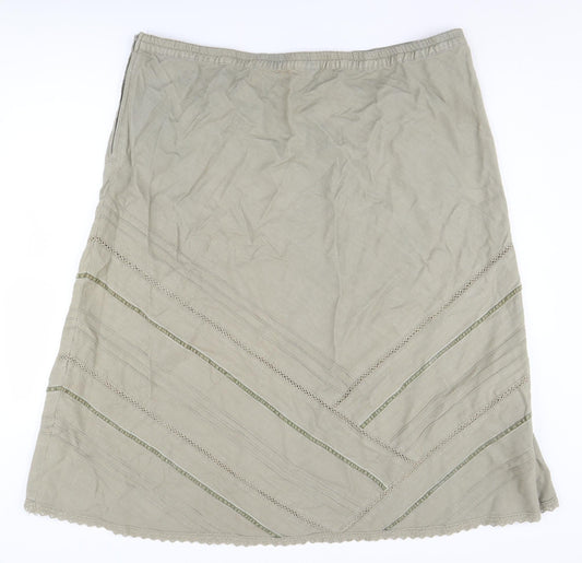 Damart Women's Beige Cotton Skirt Size 24